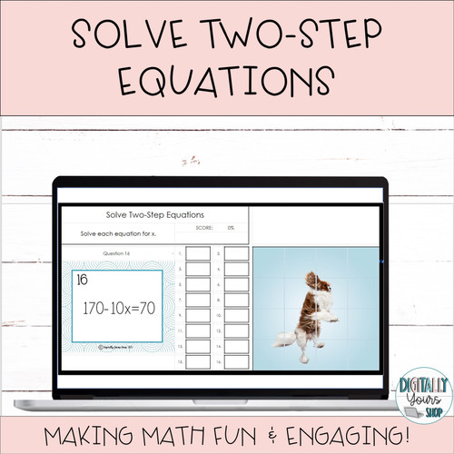 Solve Two-Step Equations Self-Checking Self-Grading Pixel Art ...