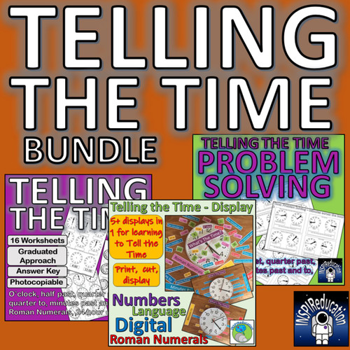 MATH: Telling the time BUNDLE, worksheets, clock face display, Answer ...