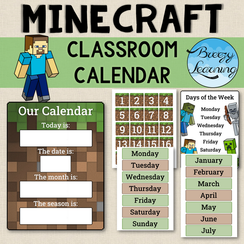 Classroom Calendar {Minecraft Themed} Amped Up Learning