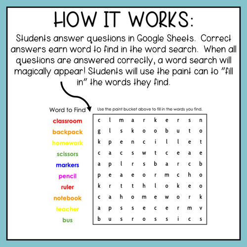Editable Template for Google Sheets - Digital Activity - Self-Checking ...