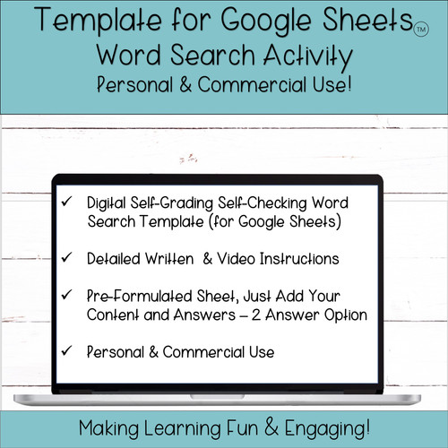 Editable Template for Google Sheets - Digital Activity - Self-Checking ...