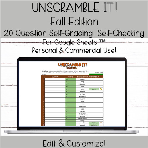 Editable Template for Google Sheets- 20 Question Digital Activity ...