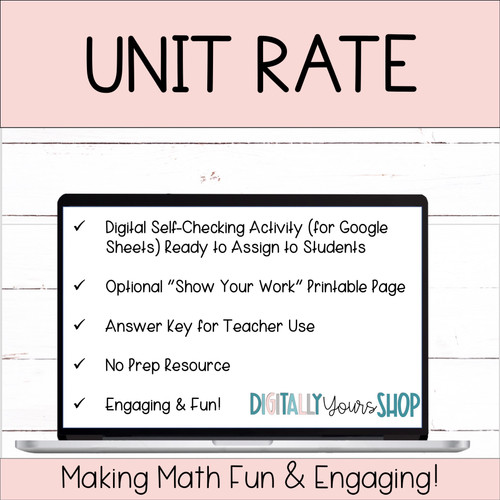 Unit Rate Self-Checking Digital Activity - Amped Up Learning