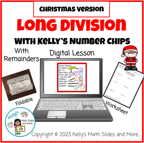 Christmas Long Division with Number Chips - Digital and Printable ...