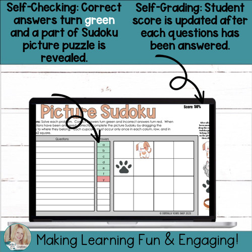 Editable Customizable Self-Checking Template Digital Activity Picture ...