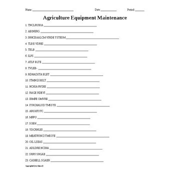 Ag. Technical Systems and Mechanics Word Scramble Bundle - Amped Up ...
