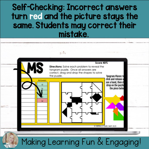 Editable - Self-Checking Self-Grading Tangram Template - Digital ...