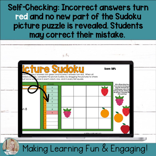 Editable Self-Checking Task Card Template Digital Activity Picture ...