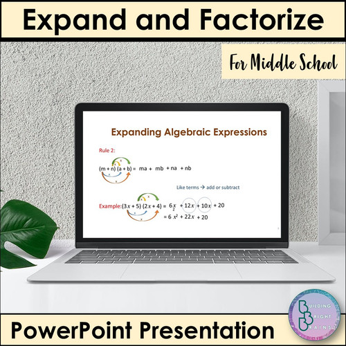 Expanding and factorization PowerPoint Presentation Lesson for Middle ...