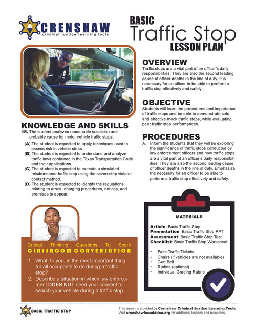 Stop Sign Assignment Lesson Bundle BASIC TRAFFIC STOP