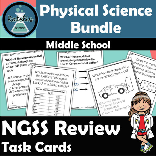 Full Year NGSS Physical Science Test Prep Task Cards Over 725 Review ...