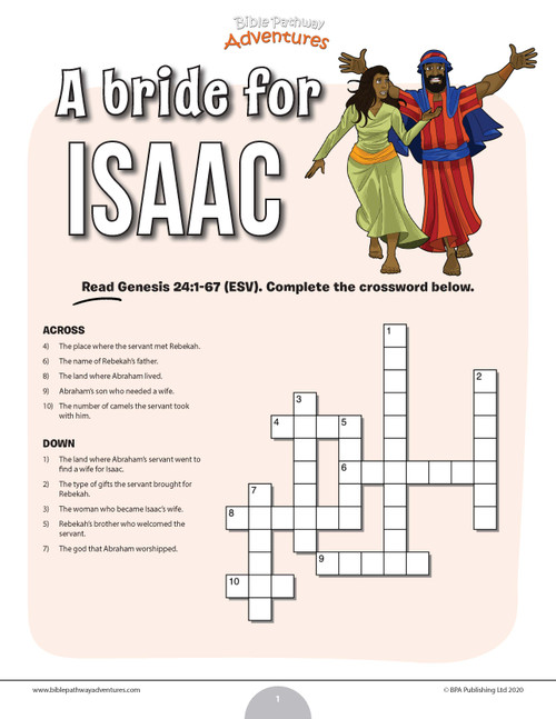A Bride for Isaac Bible crossword puzzle