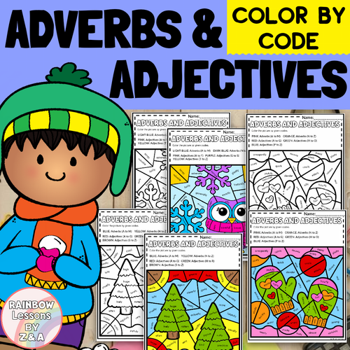 Adjectives and Adverbs Worksheets | Winter Coloring Pages | Winter ...