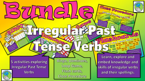 Irregular Verbs - 5 Activities to Support Teaching (Dominoes, Bingo Game,  Flash Cards, Cloze Procedure, Loop Game) - Amped Up Learning