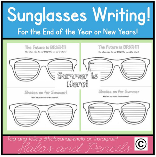 Sunglasses End of Year Writing Activity Amped Up Learning