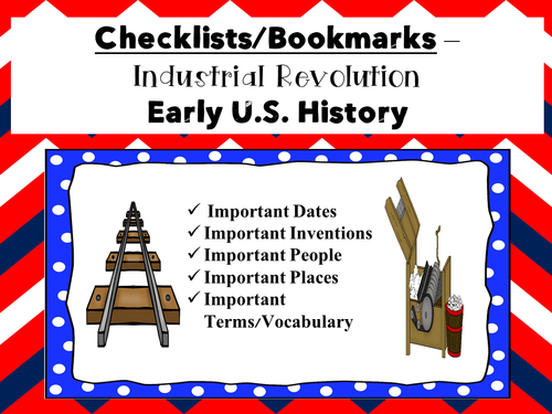 Checklists/Bookmarks-Industrial Revolution - Amped Up Learning