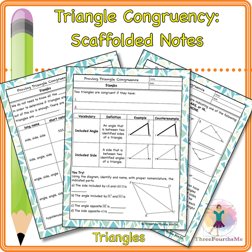 Triangle Congruency Scaffolded Notes - Amped Up Learning