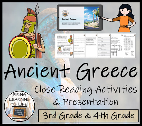 Ancient Greece Close Reading Comprehension Activities | 3rd Grade & 4th ...