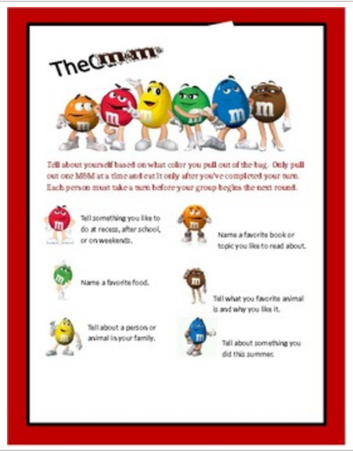 M&Ms Outline for Classroom / Therapy Use - Great M&Ms Clipart