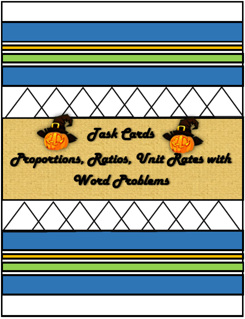 Task Cards Proportions, Ratios, Unit Rates with Word Problems - Amped ...
