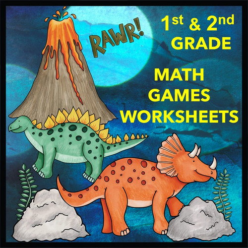 1st and 2nd Grade Games and Worksheets - Compare Numbers, Odd and Even,  Sums of 10 - Math Centers