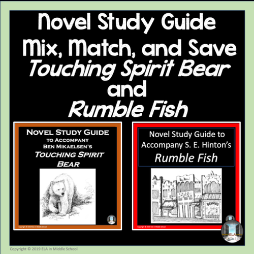 Novel Study Guide Mix, Match and Save Rumble Fish and Touching Spirit ...