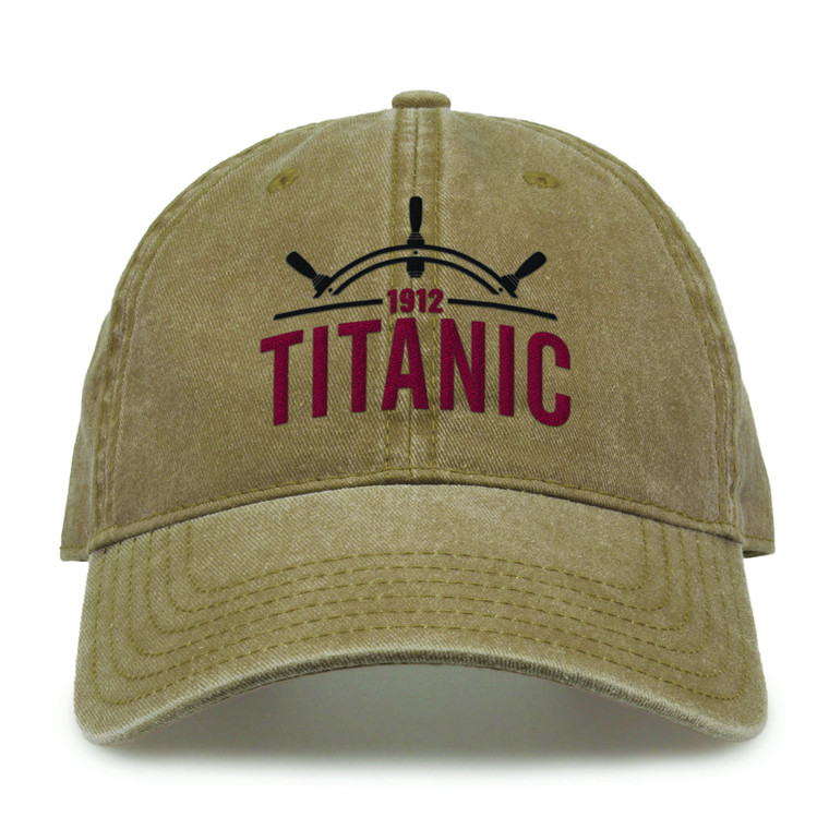 Titanic 1912 Ship Wheel Cap Khaki