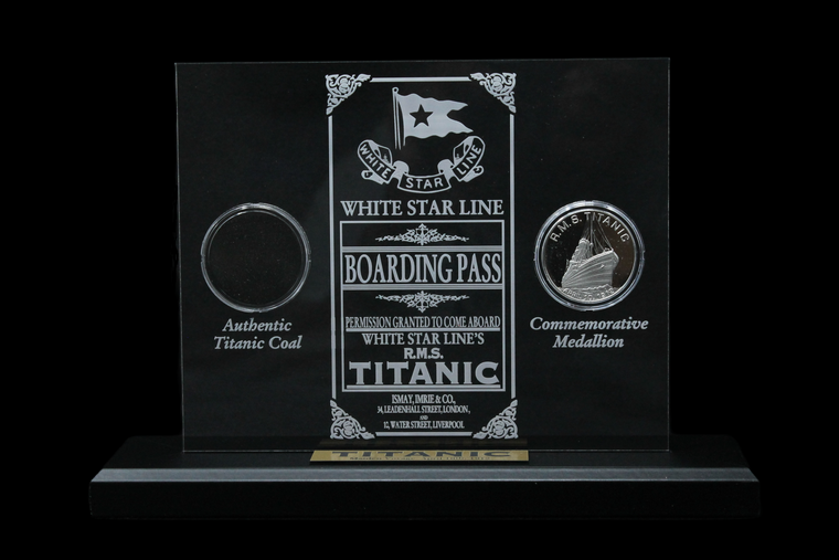 White Star Line Boarding Pass Etched 6x9 Acrylic Coin/Coal