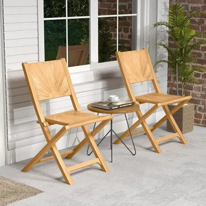 2 Pieces Folding Patio Chairs with Inclined Backrest - Cool Brand Designs