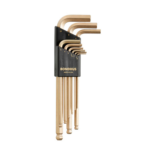 Bondhus Goldguard Plated Balldriver Metric Ball End Hex L-key Set (9 Piece)