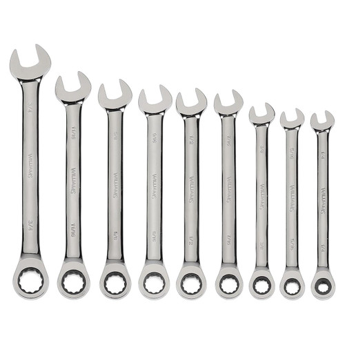 Williams Sae Ratcheting Combination Wrench Set (9-piece)