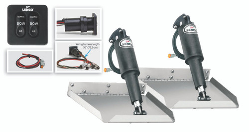 Lenco 12inx12in Edge Mount Trim Tab Kit 12v With Standard Switch
