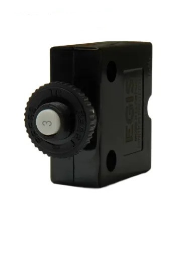 Egis Push Button Panel Mount Circuit Breaker Spade Terminals 3 Amp Retail Pack