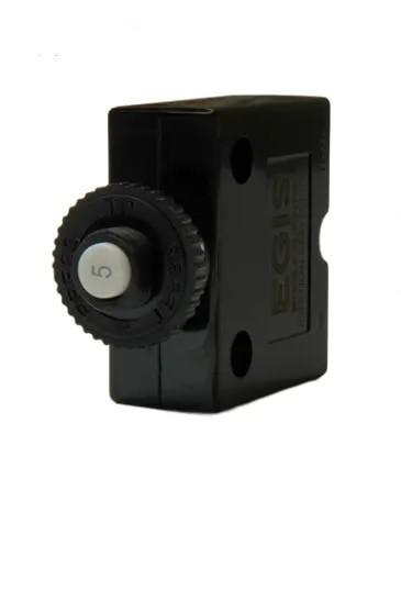 Egis Push Button Panel Mount Circuit Breaker Spade Terminals 5 Amp Retail Pack