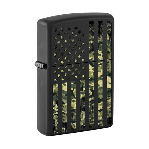*218camoflag* Zippo 80983 Windproof Lighter Camouflage United States Flag Black Matte