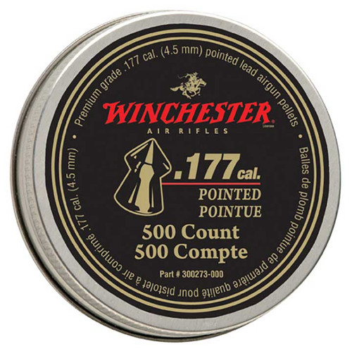 Winchester (987416-406) .177cal Pointed Lead Pellets (500 Count)