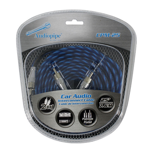 Audiopipe 25-foot Platinum Plated Interconnect Rca Cable