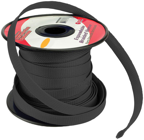 Installation Solution Expandable Braided Sleeve - Black (1/4" X 100 Feet)
