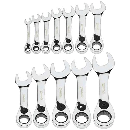 Williams Metric Stubby Reversible Ratcheting Combination Wrench Set 12-point (12 Piece)