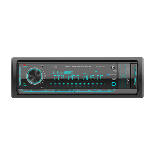 Power Acoustik Fixed Face Mechless Single Din Media Receiver With Bluetooth Dual Usb & Remote
