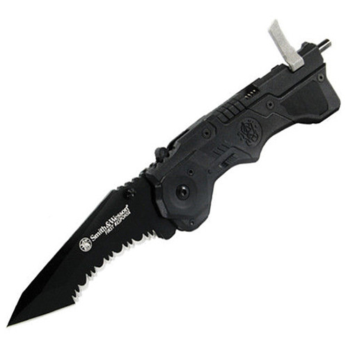 Smith & Wesson 3.5" Spring Assisted Folding Pocket Knife & Rescue Tool
