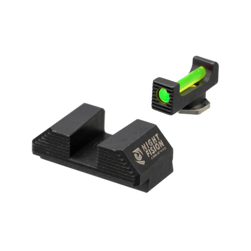 Night Fision Night Sight Set - Oem Glock Height Green Fiber Optic Front/blank Square Rear