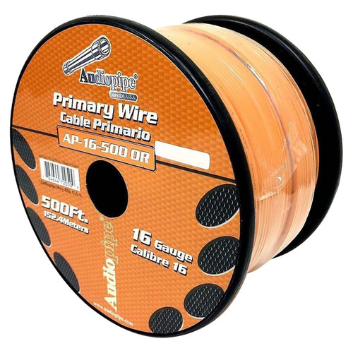 Audiopipe 16 Gauge 500ft Primary Wire Orange