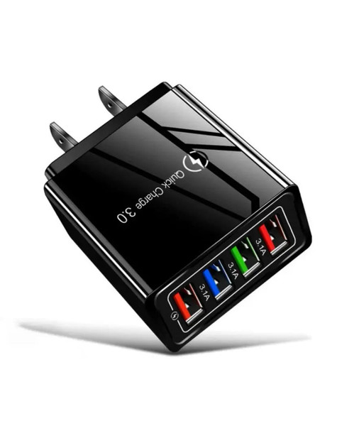 USB Wall Charger Plug Block Cube 4 Port Portable Quick Charger - Cool Brand Designs