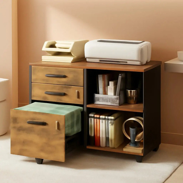 3 Drawer Wood File Cabinet With Lock For Home Office - Cool Brand Designs
