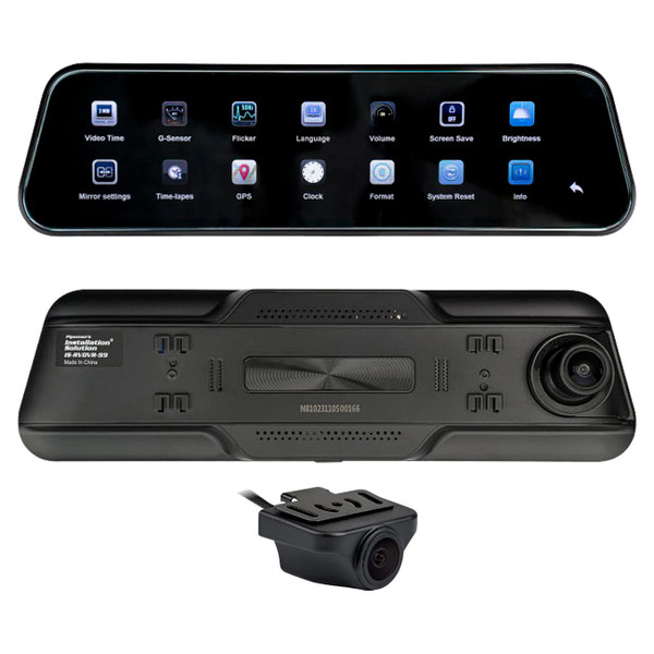 Installation Solution Mirror With Front/rear View Camera With 9.66" Monitor And Dvr