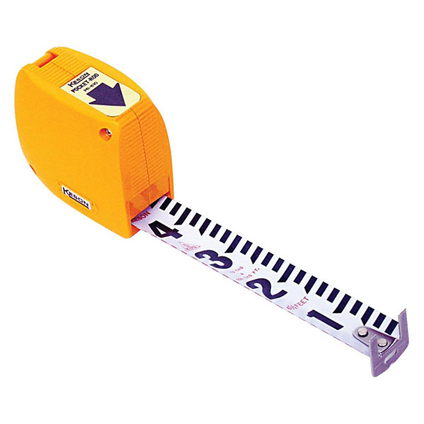 Keson Builder's Engineers Pocket Rod Tape Measure Length: 6.5 Foot (units: Foot & 10ths)