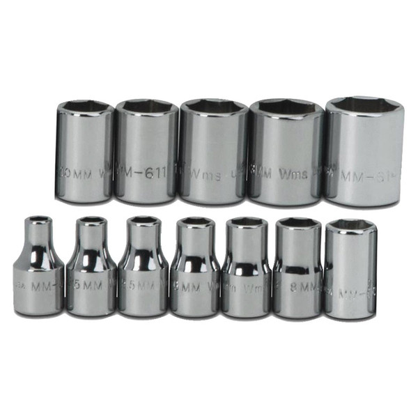 Williams Metric 1/4" Drive Shallow Supertorque Socket Set  6 Point (12 Piece)