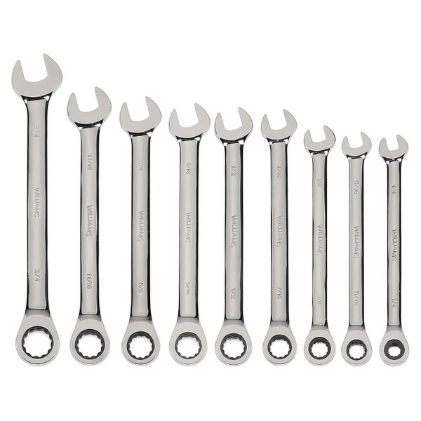 Williams Sae Ratcheting Combination Wrench Set (9-piece)