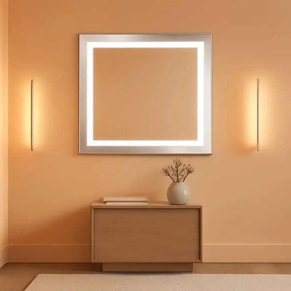 LED Backlit Mirror Chrome 30x24 Inch Vanity Mirror ShipItFurniture